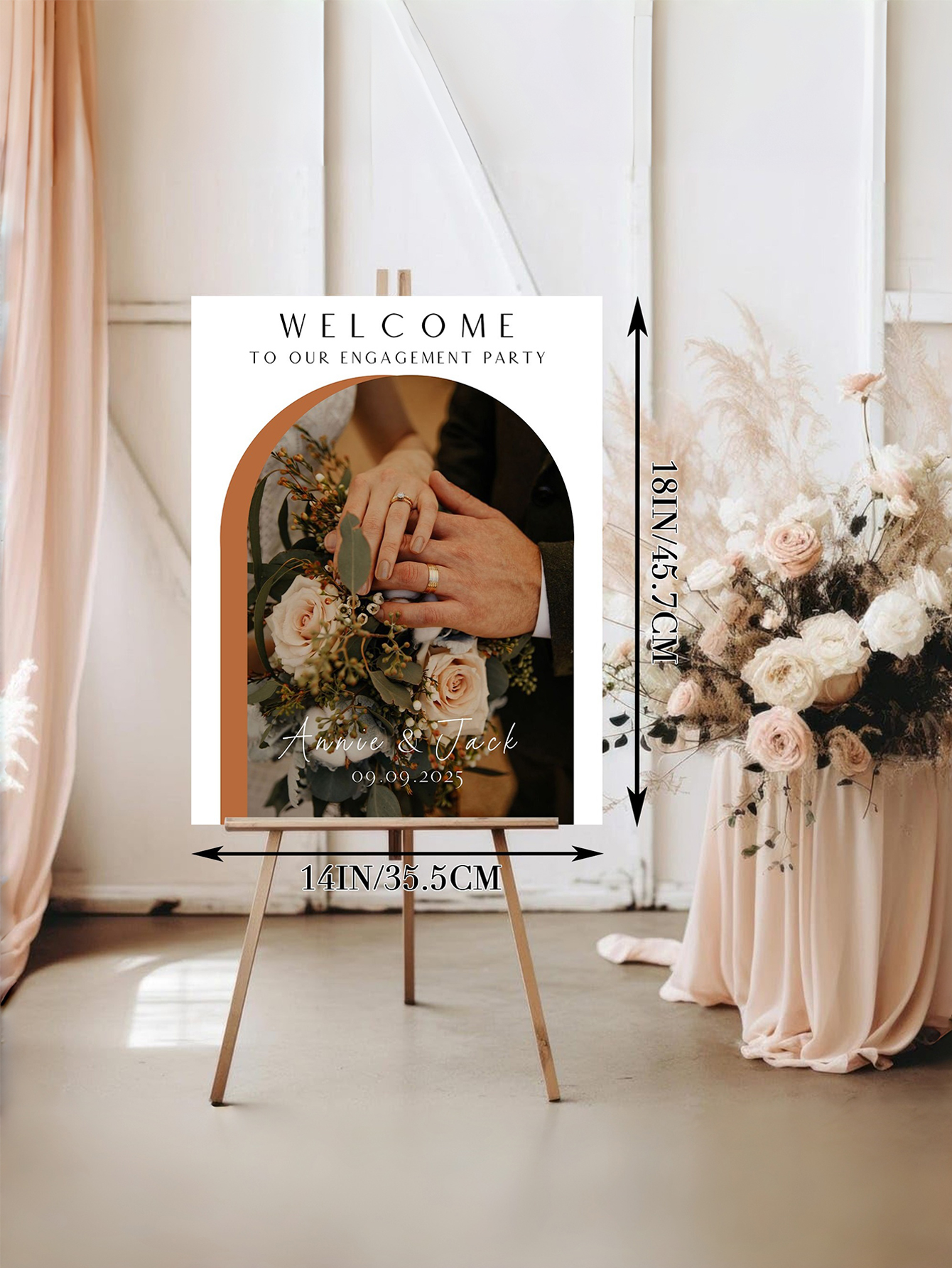 Custom Photo Birthday Welcome Sign - Personalized with Name and Date